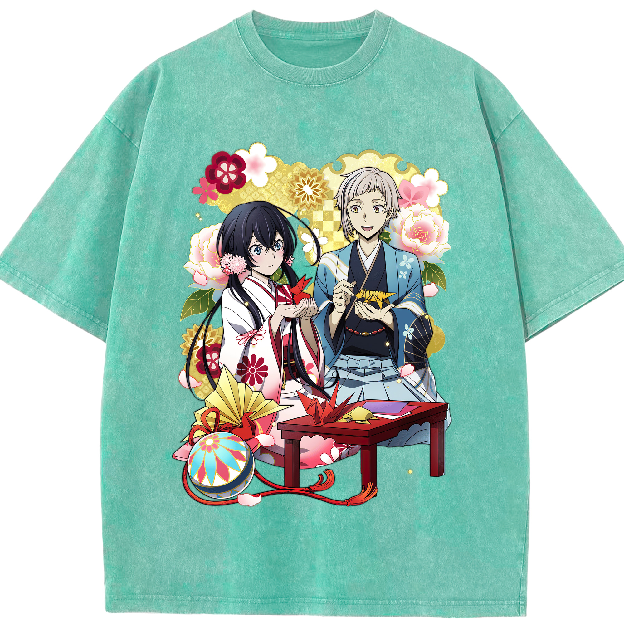 （画像用） 文豪ストレイドッグス Bungo Stray Dogs 綿100% ヴィンテージ風 半袖Tシャツ（フロントプリント）